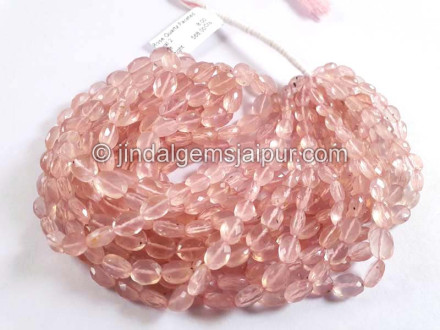 Rose Quartz Faceted Oval Shape Beads Rose Quartz Faceted Oval Shape Beads