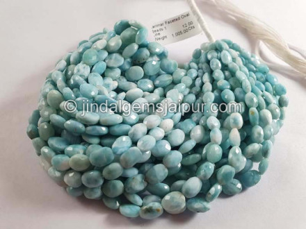 Larimar Faceted Oval Shape Beads Larimar Faceted Oval Shape Beads