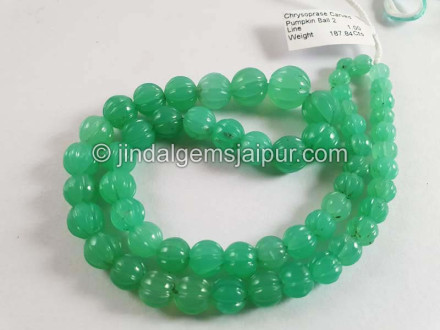 Chrysoprase Carved Pumpkin Balls Beads Chrysoprase Carved Pumpkin Balls Beads