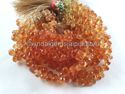 Imperial Topaz Faceted Drops Beads