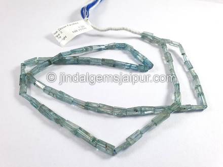 Blue Zircon Faceted Pipe Shape Beads Blue Zircon Faceted Pipe Shape Beads