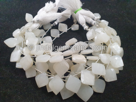 White Moonstone Faceted Lotus Beads