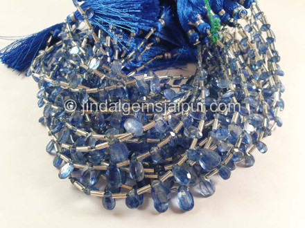 Kyanite Faceted Flat Pear Beads Kyanite Faceted Flat Pear Beads