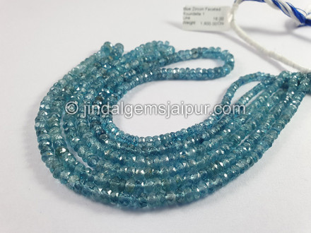 Blue Zircon Faceted Roundelle Shape Beads Blue Zircon Faceted Roundelle Shape Beads