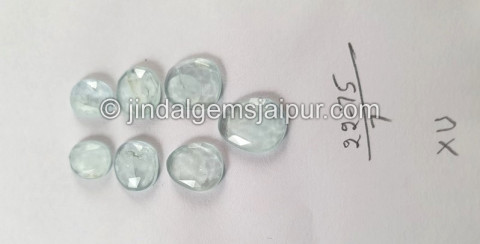 Milky Aquamarine Rose Cut Slices Milky Aquamarine Rose Cut Slices