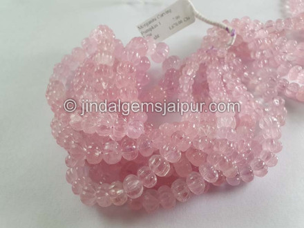 Morganite Carved Pumpkin Beads