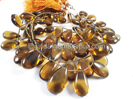 Coganac Quartz Smooth Pear Shape Beads Coganac Quartz Smooth Pear Shape Beads