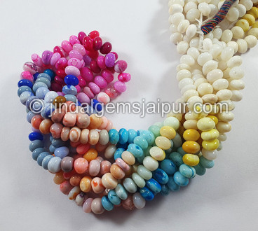 Multi Opal Dyed Smooth Roundelle Shape Beads Multi Opal Dyed Smooth Roundelle Shape Beads