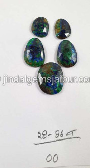 Azurite Malachite Rose Cut Slices