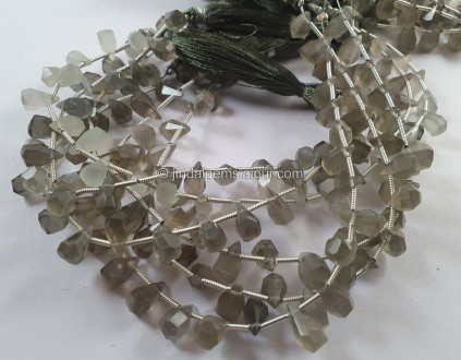 Grey Moonstone Fancy Cut Drops Beads Grey Moonstone Fancy Cut Drops Beads