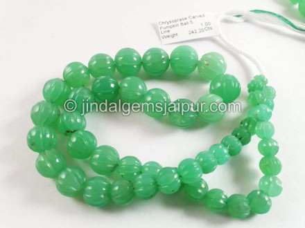 Chrysoprase Carved Pumpkin Balls Beads Chrysoprase Carved Pumpkin Balls Beads