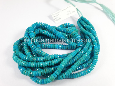 Turquoise Faceted Tyre Shape Small Beads Turquoise Faceted Tyre Shape Small Beads