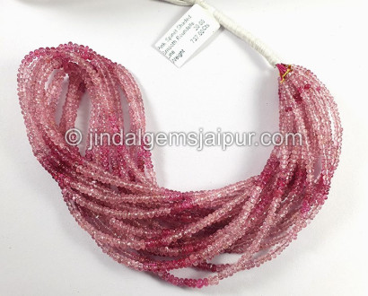 Pink Spinel Shaded Smooth Roundelle Shape Beads