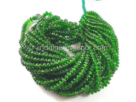Chrome Diopside Faceted Roundelle Beads Chrome Diopside Faceted Roundelle Beads