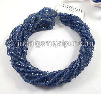Blue Sapphire Faceted Roundelle Shape Beads Blue Sapphire Faceted Roundelle Shape Beads