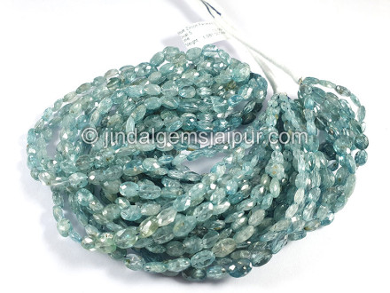 Blue Zircon Faceted Oval Shape Beads Blue Zircon Faceted Oval Shape Beads