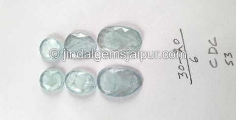 Milky Aquamarine Rose Cut Slices Milky Aquamarine Rose Cut Slices