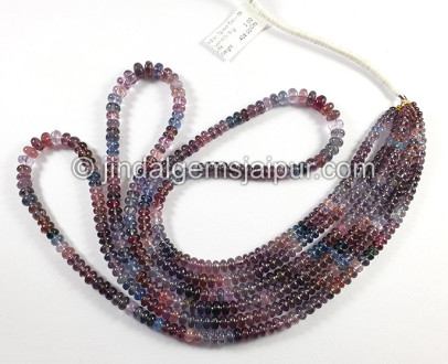 Multi Indigo Spinel Smooth Roundelle Shape Beads