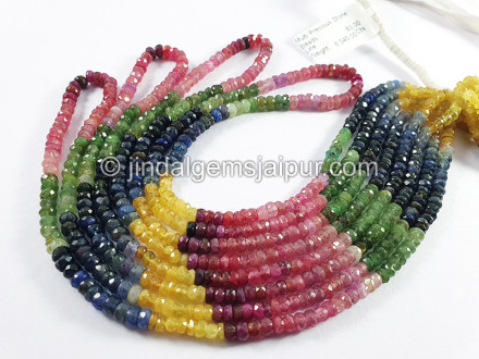 Multi Precious Stone Faceted Roundelle Shape Beads Multi Precious Stone Faceted Roundelle Shape Beads