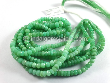 Chrysoprase Faceted Roundelle Shape Beads Chrysoprase Faceted Roundelle Shape Beads