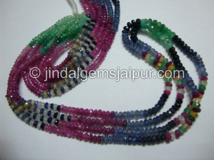 Multi Precious Faceted Roundelle Beads