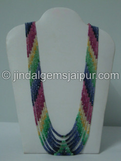 Multi Precious Faceted Roundelle Beads