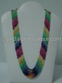 Multi Precious Faceted Roundelle Beads