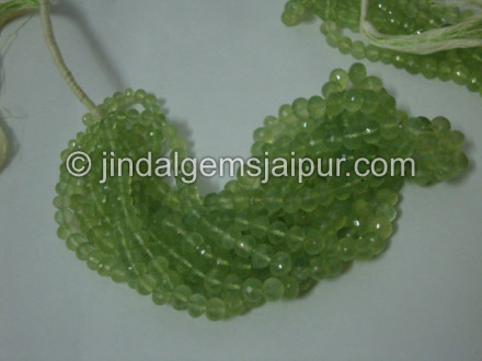 Prehnite Far Faceted Roundelle Shape Beads