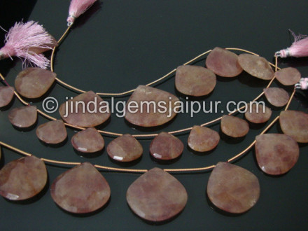 Strawberry Quartz Far Faceted Heart Shape Beads