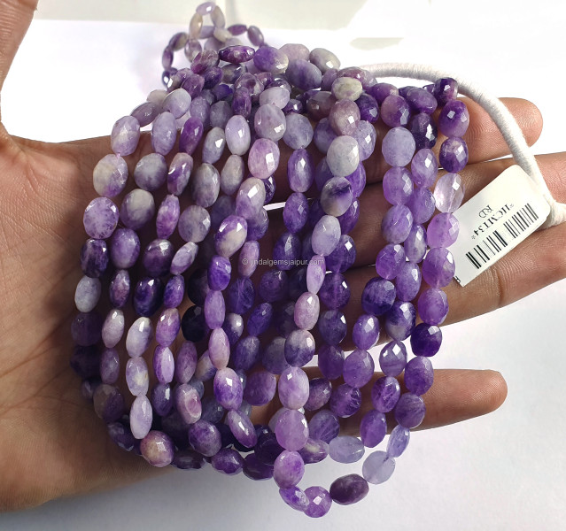 Purple Hackmanite Shaded Faceted Oval Shape Beads