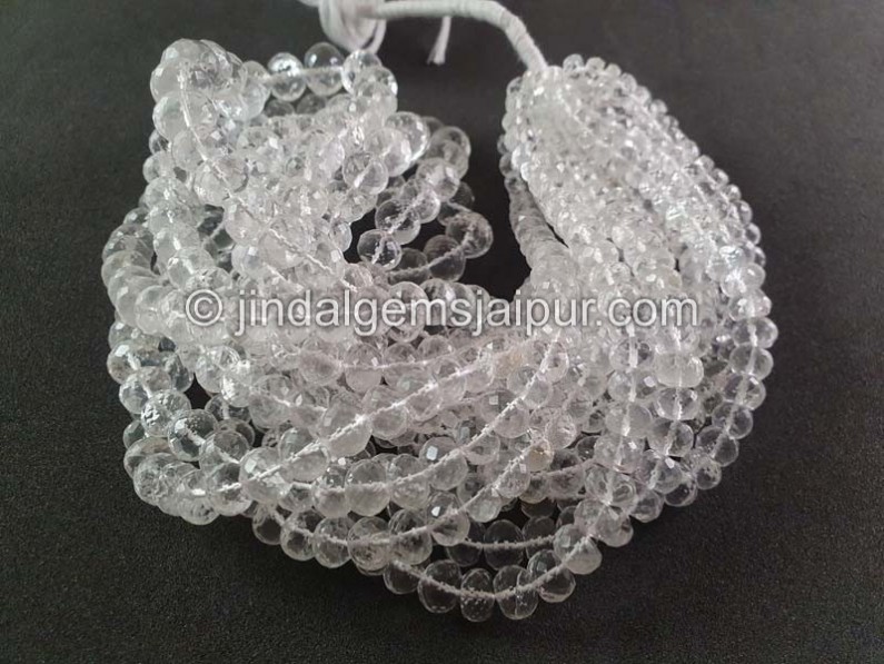 Hyalite Opal Faceted Roundelle Beads