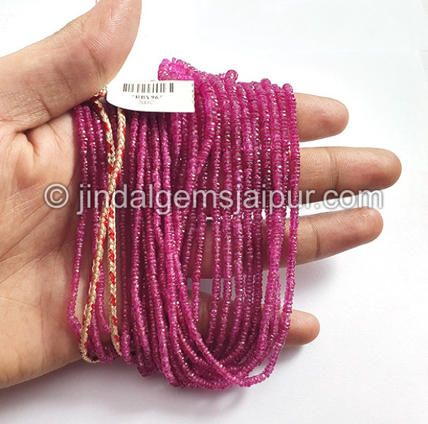 Ruby Mozambique Faceted Roundelle Shape Beads
