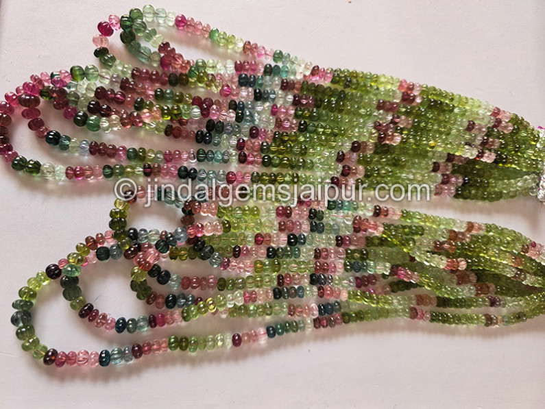 Tourmaline Carved Pumpkin Shape Beads