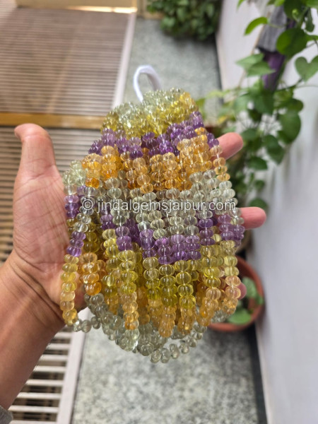 Multi Stone Carved Pumpkin Shape Beads