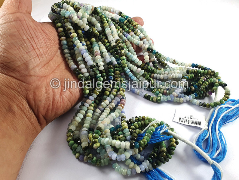 Hackmanite Shaded Faceted Roundelle Shape Beads