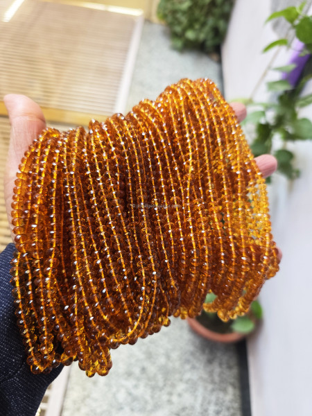 Madeira Citrine Faceted Roundelle Shape Beads