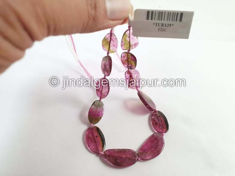 Watermelon Tourmaline Smooth Slices Beads