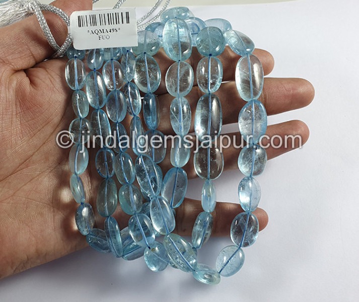 Aquamarine Smooth Nuggets Shape Beads