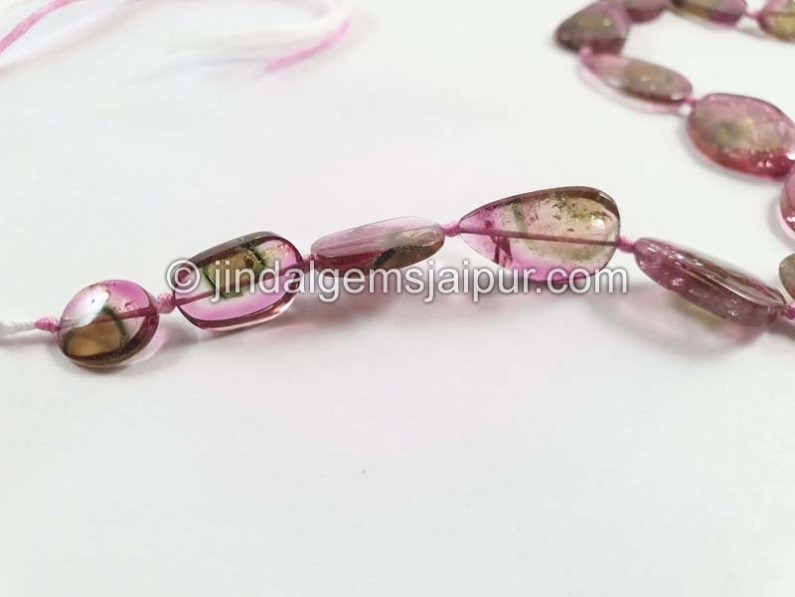 Watermelon Tourmaline Smooth Slices Beads
