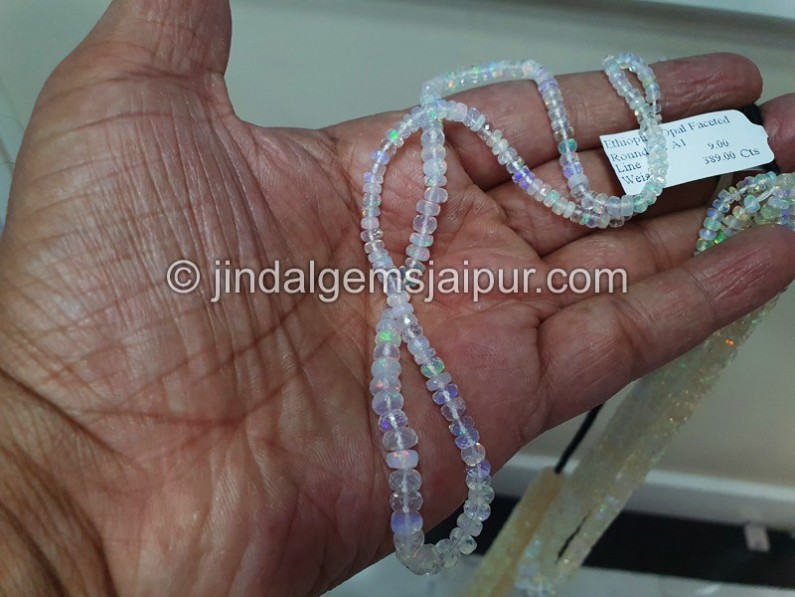 Super White Ethiopian Faceted Roundelle Beads