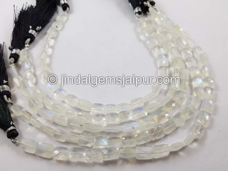 White Rainbow far faceted chicklet beads