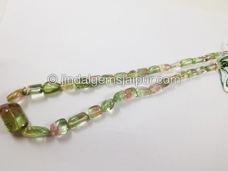 Bi Colour Tourmaline Smooth Nugget Beads