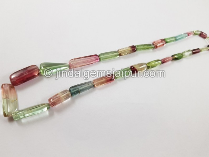Bi Colour Tourmaline Smooth Nugget Beads