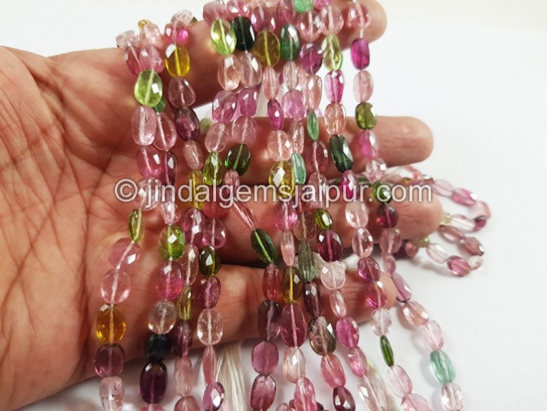 Tourmaline Faceted Oval Beads