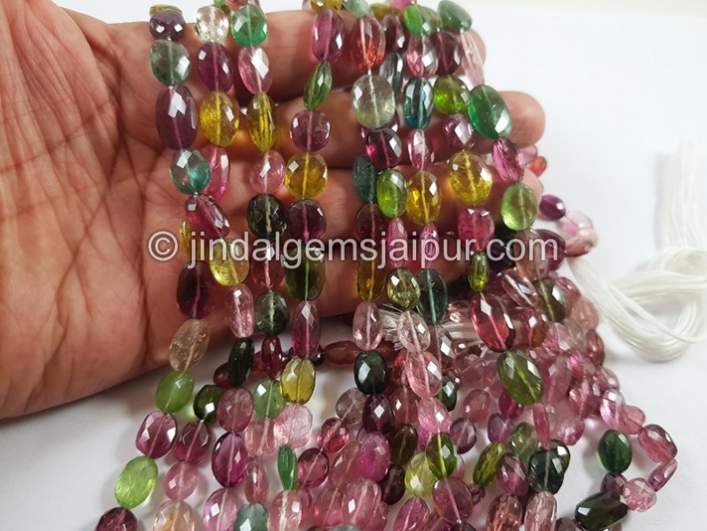 Tourmaline Far Faceted Oval Beads