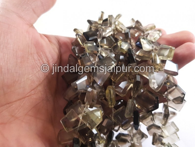 Bi Lemon Quartz Flat Slice Cut Beads