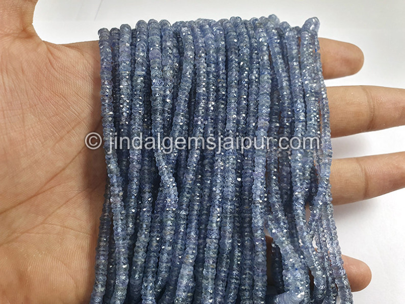 Blue Sapphire Faceted Tyre Shape Beads