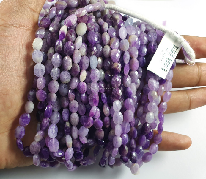 Purple Hackmanite Shaded Faceted Oval Shape Beads