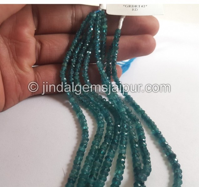 Indicolite Grandidierite Facated Roundelle Beads