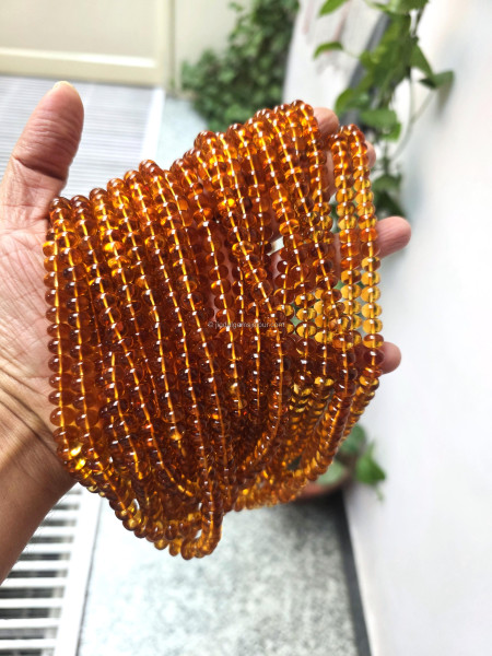 Madeira Citrine Smooth Roundelle Shape Beads